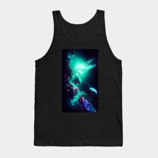 Starlight Spectrum - Emerald green Nebula Tank Top